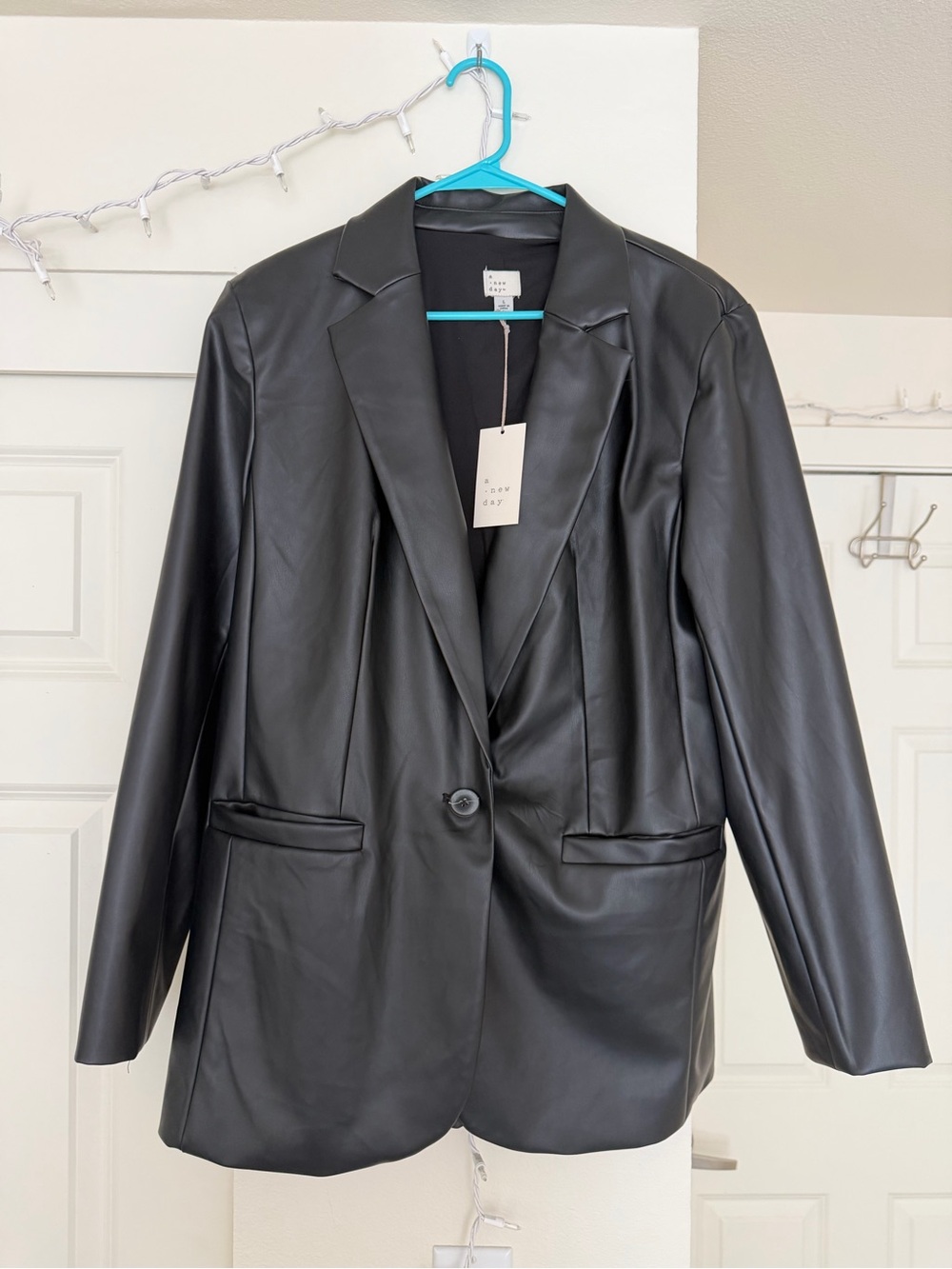 NWT a new day Black Faux Leather Blazer